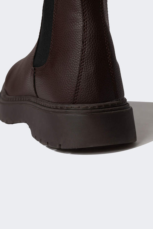 Мужские ботинки челси из искусственной кожи на высокой подошве - Defacto фото 5