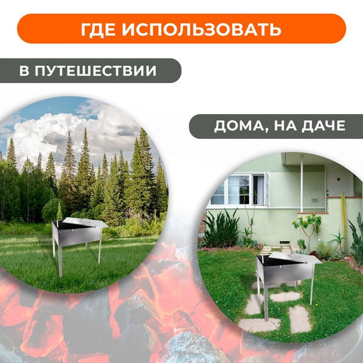 Мангал-коптильня Maclay Эконом, без шампуров, 40х25х40 см  фото 2