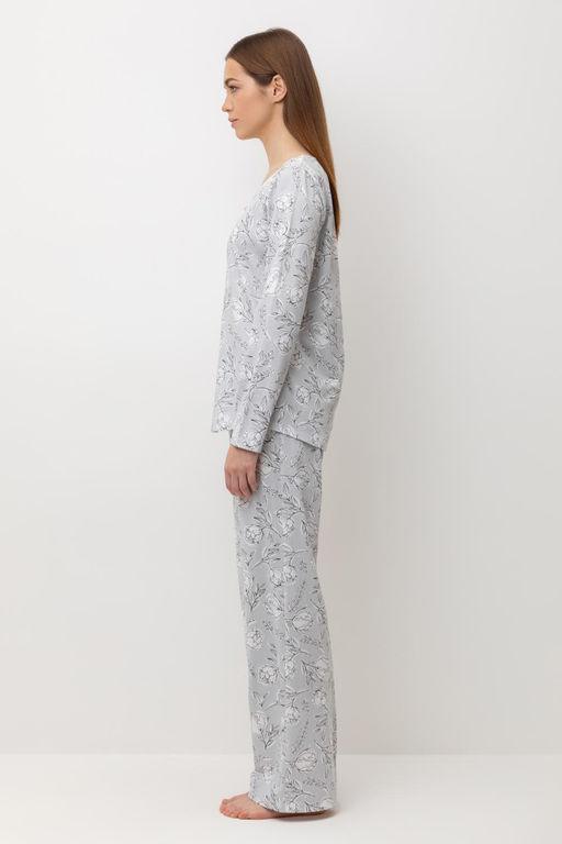 Е 20041/24/светло-серый,нежные цветы пижама жен