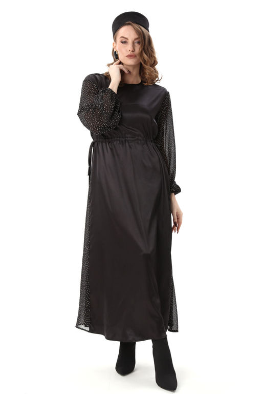 Платье NIKVA н991-4 чёрный и белый горох