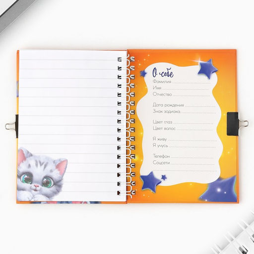 Блокнот на замочке Хорошего котика должно быть много, 50 листов. - Artfox фото 5