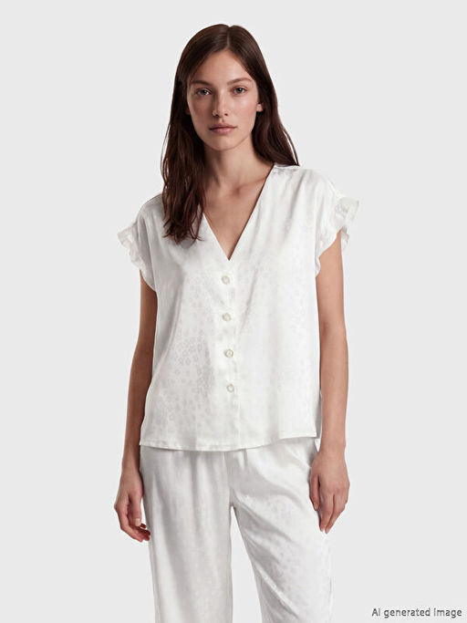 Desenli Kad?n Saten Pijama Tak?m