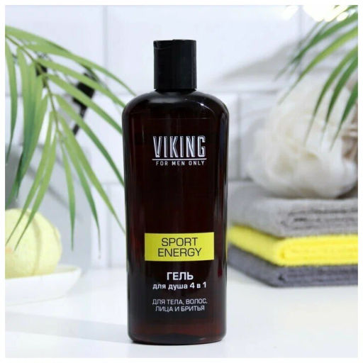 ВИКИНГ гель д/душа 300мл 4в1 Sport Energy д/тела, волос, лица, бритья