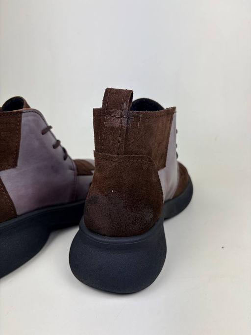 Ботинки 305.927br. Вакса коричневая+корич замша уценка