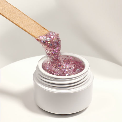 Гель лак для ногтей, с блёстками, трехфазный, 8 мл, LED/UV, розовый