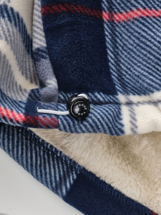 Худи оверсайз в клетку подростковое с капюшоном на меху 22-8046 синяя клетка - Mini maxi фото 5