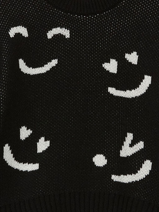 Bisiklet Yaka Desenli Uzun Kollu K?z ?ocuk Triko Kazak - Waikiki фото 2