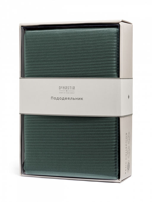 Пододеяльник сатин-страйп 175x210 зеленый сатин - Denastia фото 5