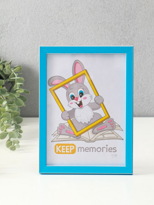 Фоторамка пластик "Акварель" 15х21 см, лазурный(пластиковый экран) 10559053