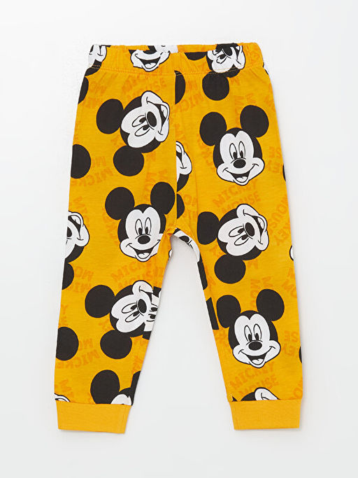 Bisiklet Yaka Uzun Kollu Mickey Mouse Bask?l? Erkek Bebek Pijama Tak?m? - Waikiki фото 3