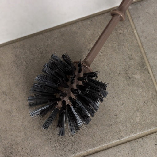 Ёршик для унитаза «Капри», 14×12.5×37 см, с подставкой, коричневый