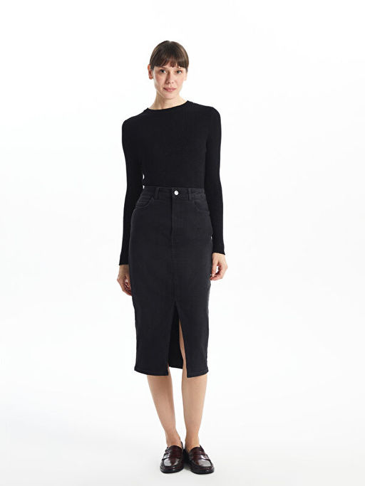 Bisiklet Yaka Parlak G?r?n?ml? Kad?n Triko Kazak