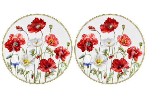 Набор тарелок для десертов 2 пр. 19*19*2 см "Маки" NEW BONE CHINA
