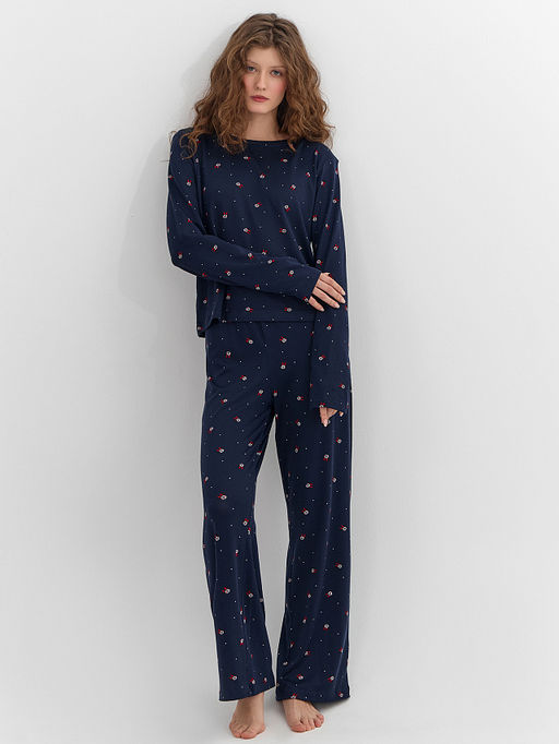 Комплект домашний женский синий с узором - Mark formelle фото 6