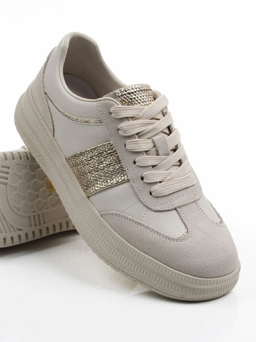 03-A1021-2 LT. BEIGE Кроссовки женские (натуральная кожа, натуральная замша)