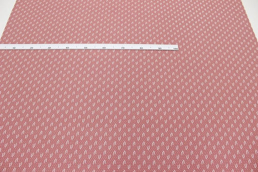 Теплый хлопок Набойка-веточки с горошком цв.св.кораллово-брусничный, ш.1.48м, хл-100%, 160гр/м.кв - Купава фото 3
