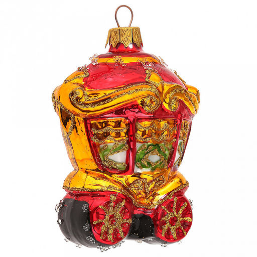 Елочная игрушка фигурка стеклянная Сказочная карета h10,5см, ручная художественная роспись, подарочная упаковка (Россия) - Домашняя мода фото 8