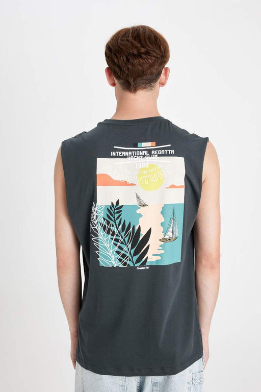 Майка свободного кроя с круглым вырезом и принтом - Defacto фото 7