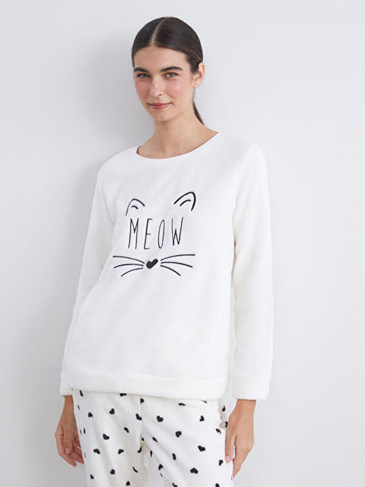 Bisiklet Yaka Nak??l? Kad?n Pijama Tak?m?