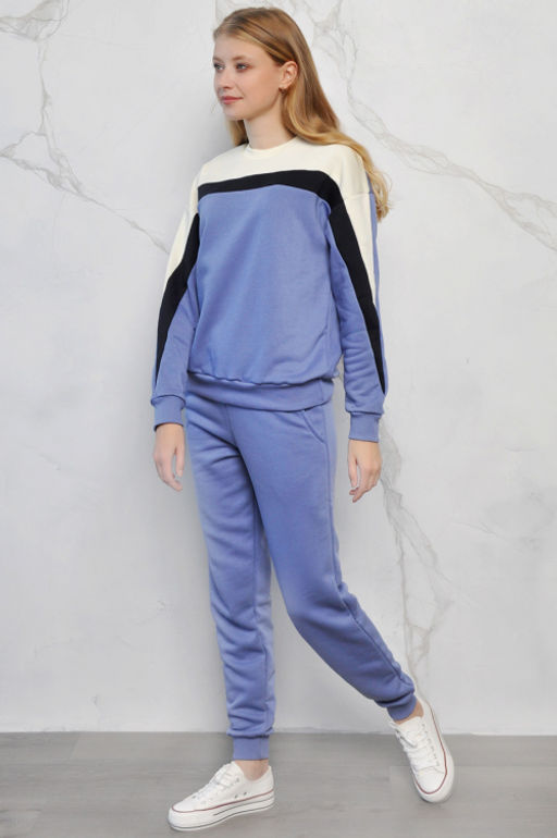 Арт. 2519 Костюм с брюками женский 44-52 (5 шт) Цвет:верх-сирень, темно-синий, шекер, низ-сирень - Калинка фото 11