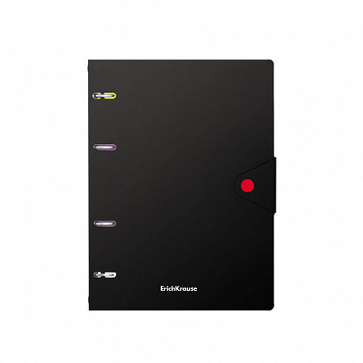 Цена за 24 шт. Тетрадь общая с пластиковой обложкой на кольцах ErichKrause Accent, ассорти, А5, 80 листов, клетка, на кнопке  фото 6