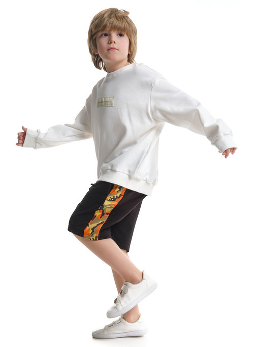 Шорты для мальчика 22-3458 черный | горчичный - Mini maxi фото 24