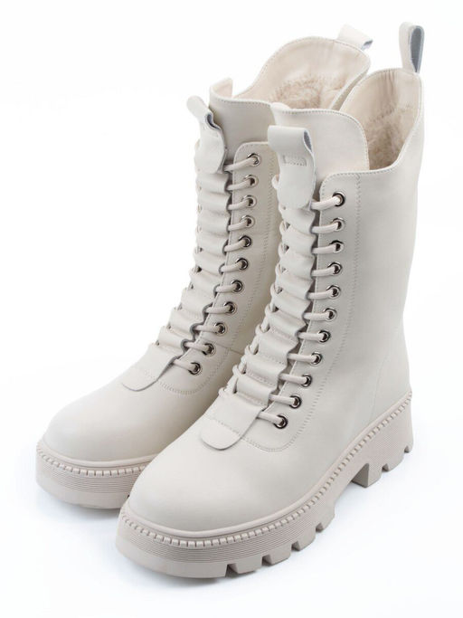 04-PAG294-2Z MILK Ботинки зимние женские (натуральная кожа, 100% шерсть)