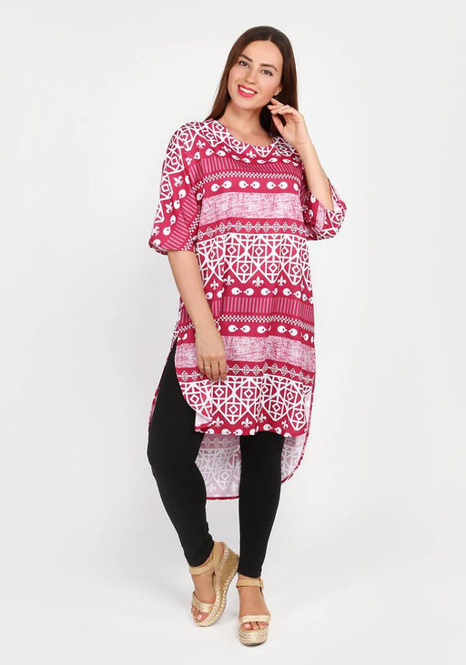 Туника удлиненная свободного кроя бордовый