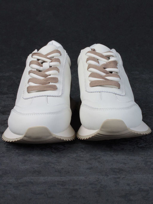 05-PDJ66-1 WHITE/BEIGE Кроссовки женские (натуральная кожа) - Фабричный китай фото 9
