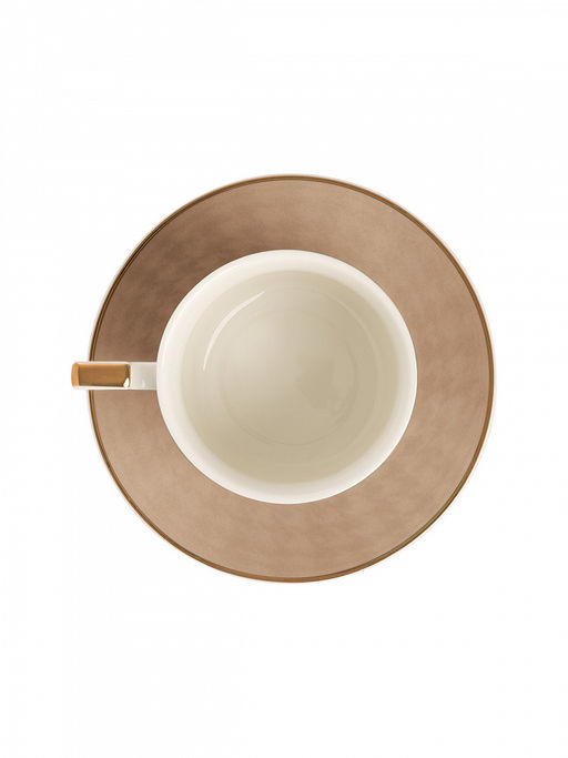 Чайная пара 220 мл бежевый фарфор - Denastia фото 3