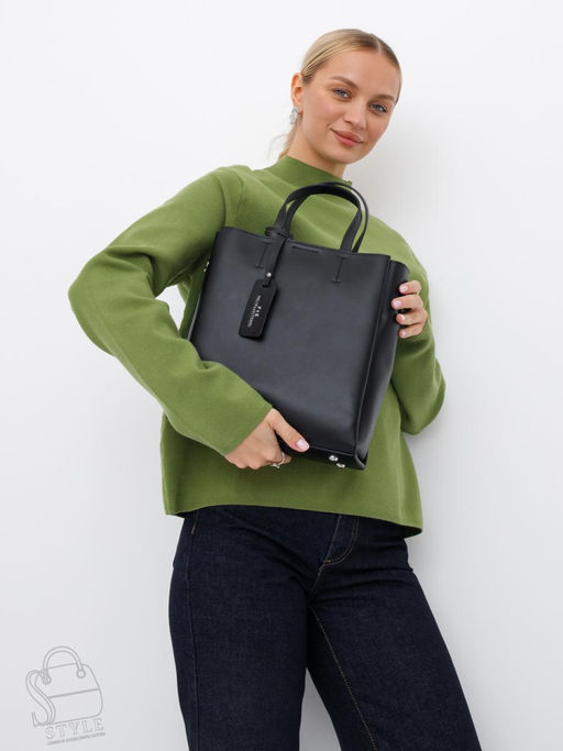 Сумка женская кожаная 6062L black Polina&Eiterou