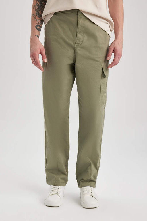 Мешковатые прямые брюки из габардина прямого кроя - Defacto фото 6
