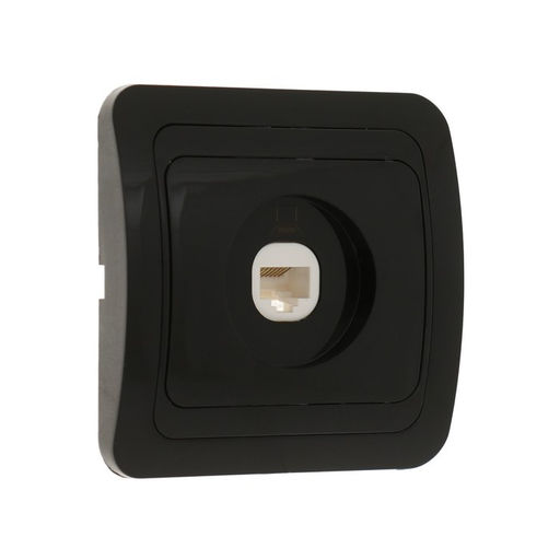 Розетка компьютерная Luazon Lighting «Орион», скрытая, IP20, одноместная, чёрная