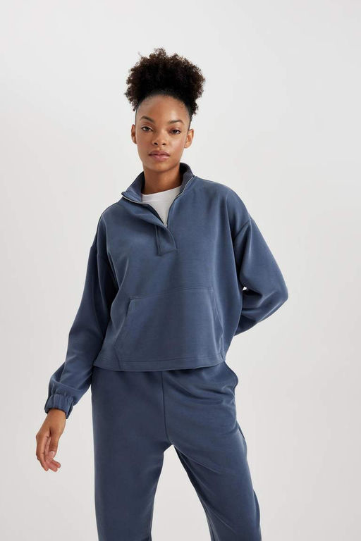 DeFactoFit Спортивная толстовка Oversize премиум-класса с высоким воротником  фото 4
