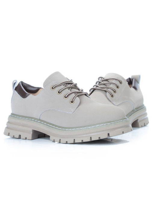 03-P8204-3 GRAY/BEIGE Полуботинки женские (натуральная кожа, нубук) - No name фото 13