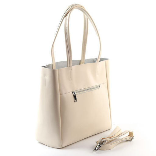 Женская кожаная сумка 8711-220 Беж - Cidirro фото 3