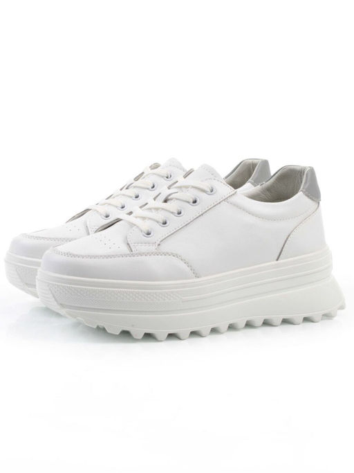 03-YC282-1 WHITE Кроссовки женские (натуральная кожа)