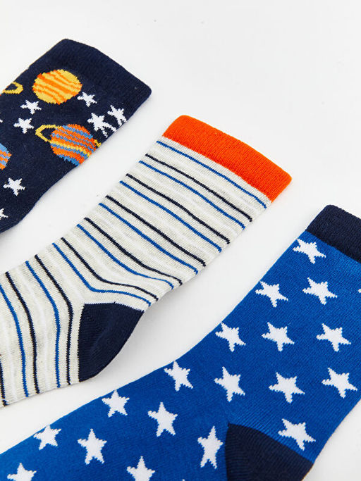 Desenli Erkek ?ocuk Soket ?orap 3l? - Waikiki фото 2