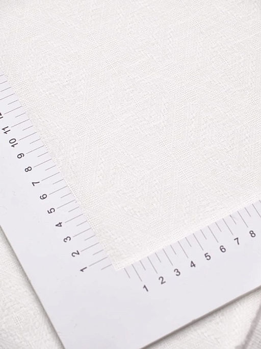 Полульняной жаккард Бернарда цв.белый, ш.1.6м, лен-59%, хлопок-41%, 230гр/м.кв - Купава фото 3