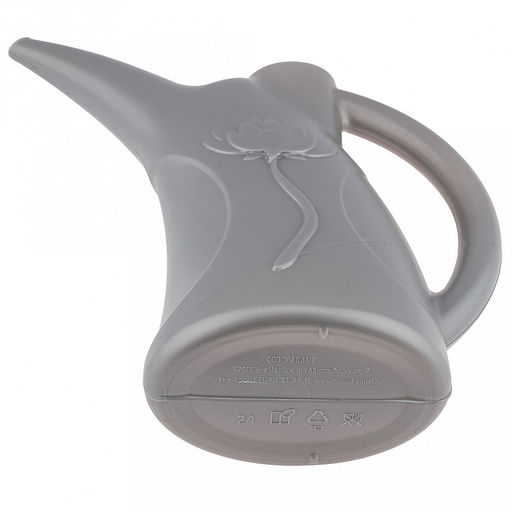 Лейка для комнатных растений пластмассовая 2л "Лотос", 27,5х11,5х29см, пищевой полиэтилен, серый (Россия)
