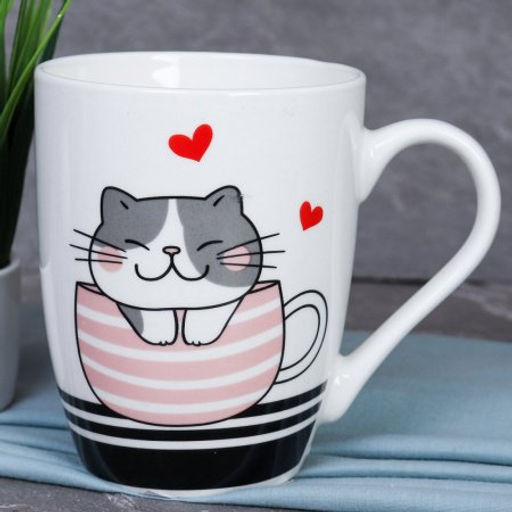 Кружка 380 мл Котики Любовь/ Y-369 /уп 12/72/ - ГалеонТрейд фото 5