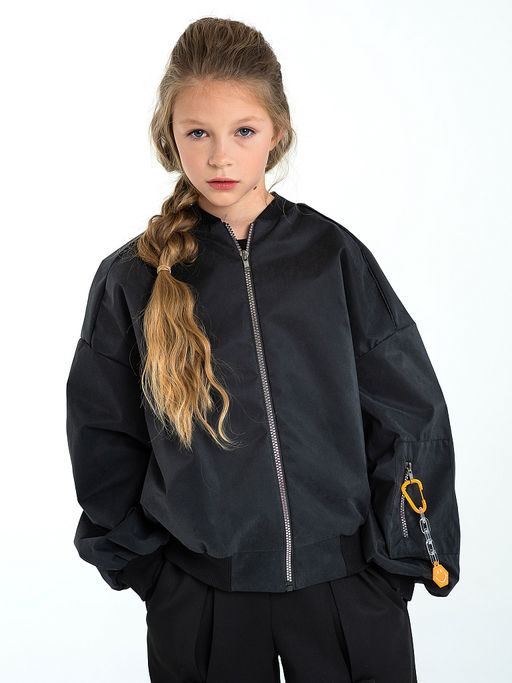 Черная куртка-бомбер, модель 1701 - Mooriposh фото 7