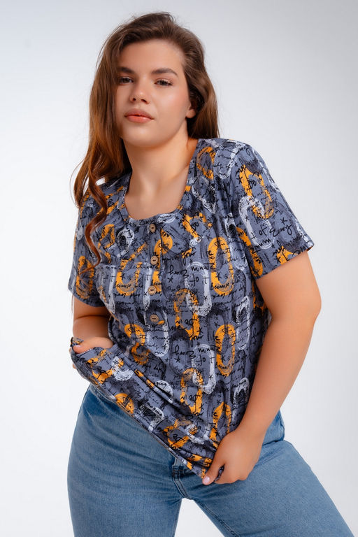 Туника женская из кулирки Наина газета макси