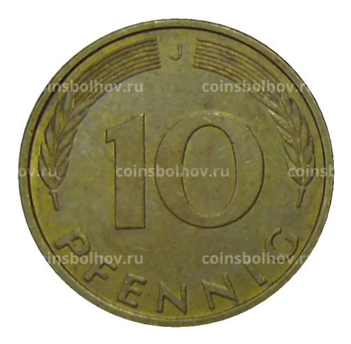 Монета 10 пфеннигов 1993 года J Германия
