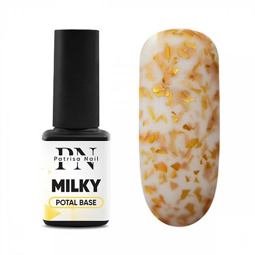 POTAL Milky base каучуковая молочная база с золотой поталью
