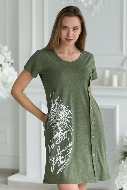 Туника женская из кулирки Флоранс хаки - Амадэль фото 2