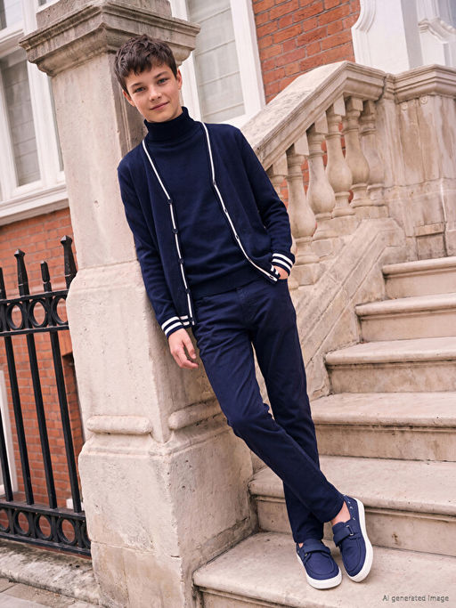 Slim Fit Erkek ?ocuk Gabardin Pantolon