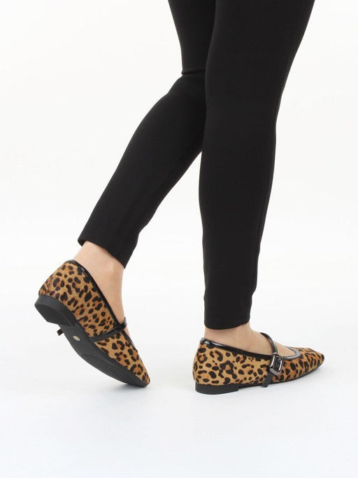 06-H11A-15Y BROWN/LEOPARD Туфли женские (натуральная кожа с ворсом)