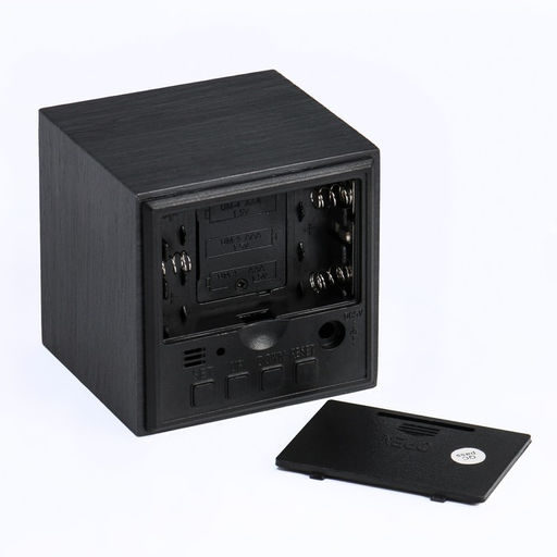 Часы - будильник электронные «Цифра», настольные, с термометром, деревянные, 6.5 см, от батареек ААА, USB