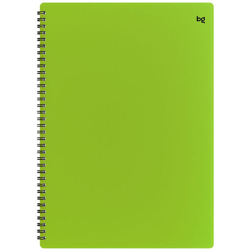 Тетрадь 80л. А4 на спирали BG "Neon. Салатовая", клетка (Т4гр80_пл 08691) пластиковая обложка